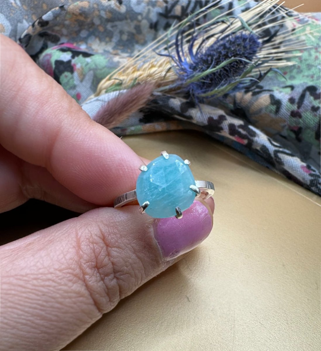 Amazonite Prong Ring 2 - Sky Island Jewelry