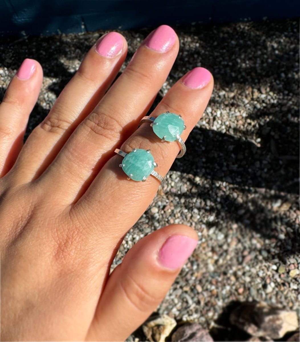 Amazonite Prong Ring - Sky Island Jewelry