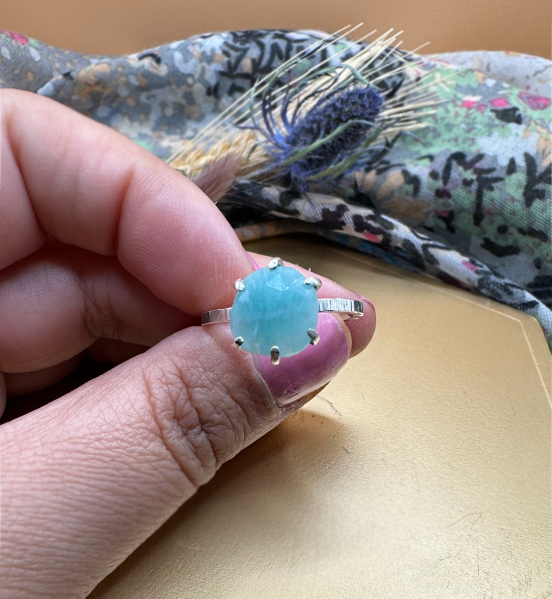 Amazonite Prong Ring - Sky Island Jewelry
