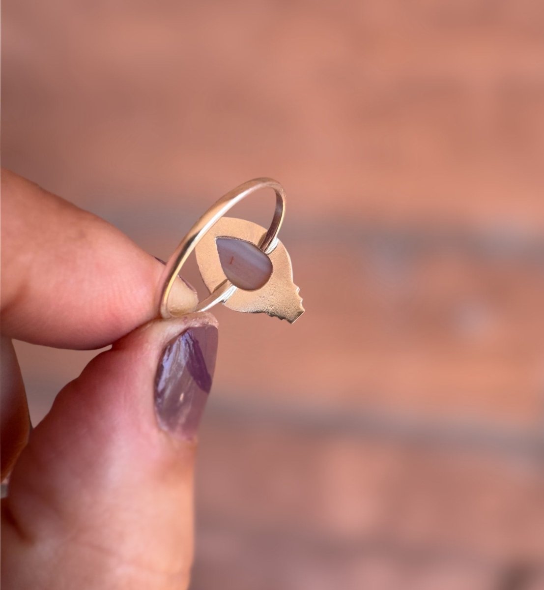 Botswana Agate Teardrop Ring - Sky Island Jewelry