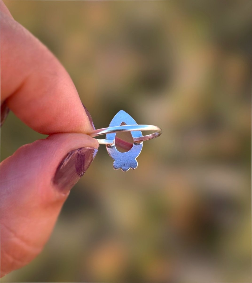 Botswana Agate Teardrop Ring - Sky Island Jewelry