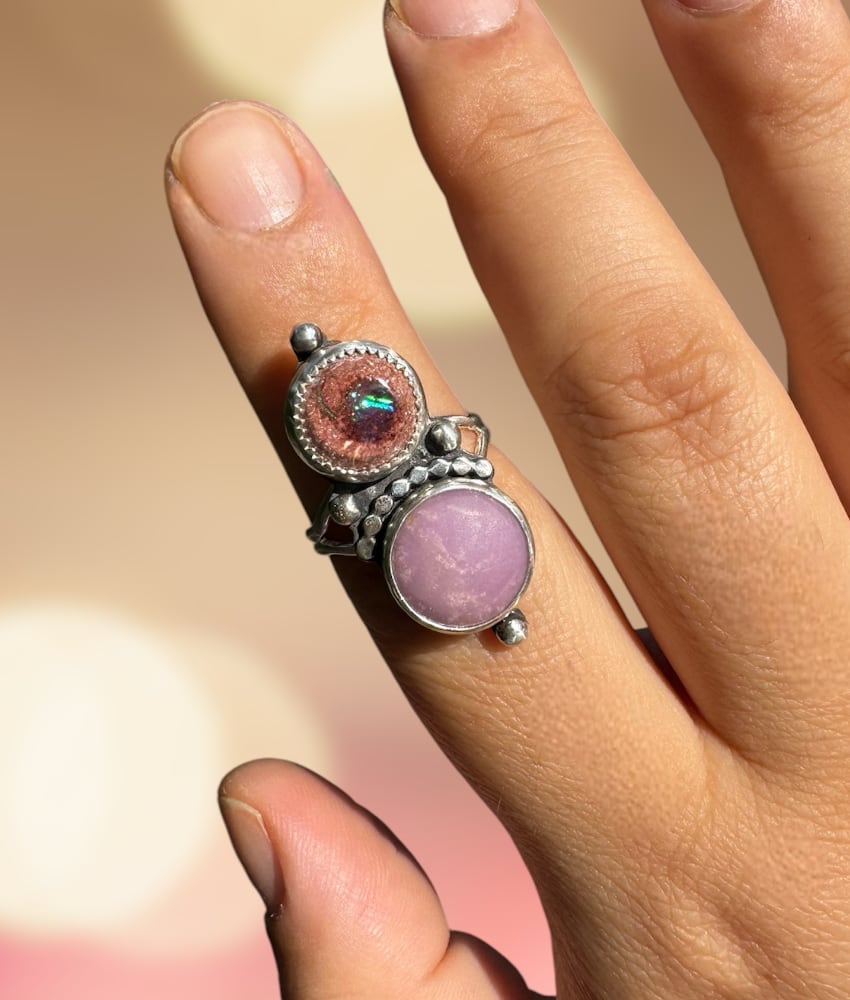 Cantera Fire Opal & Phosphosiderite Ring - Sky Island Jewelry