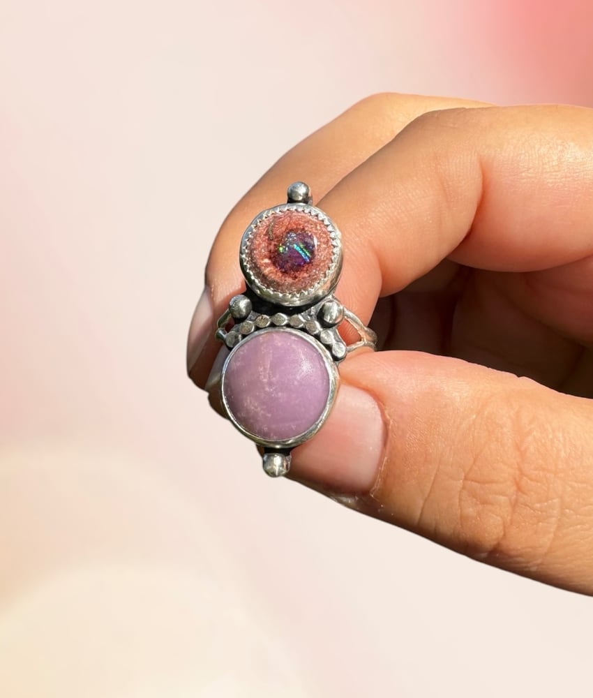 Cantera Fire Opal & Phosphosiderite Ring - Sky Island Jewelry