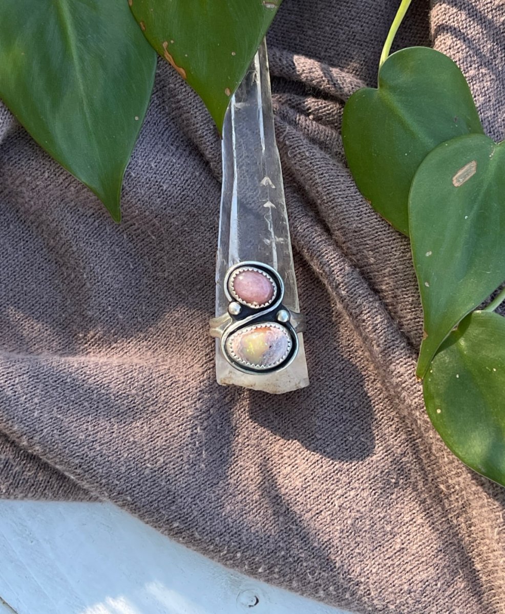 Cantera Opal & Tourmaline Ring - Sky Island Jewelry