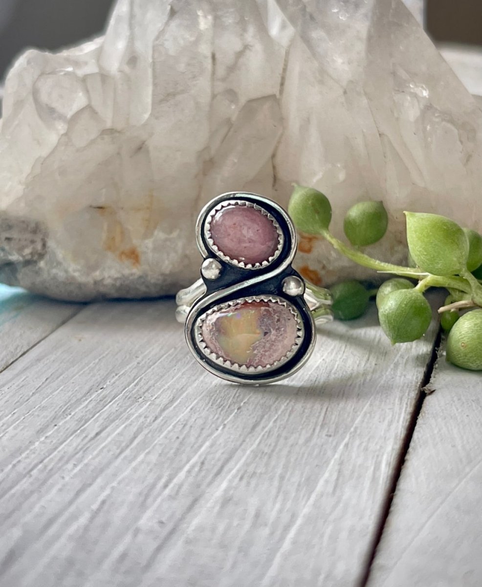 Cantera Opal & Tourmaline Ring - Sky Island Jewelry