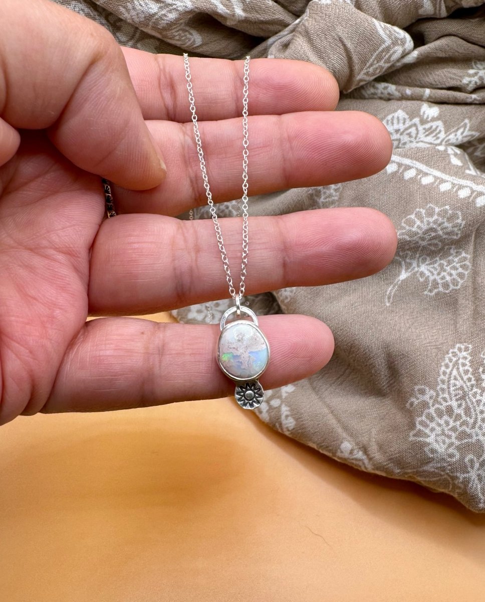 Cantera Opal White Necklace - Sky Island Jewelry