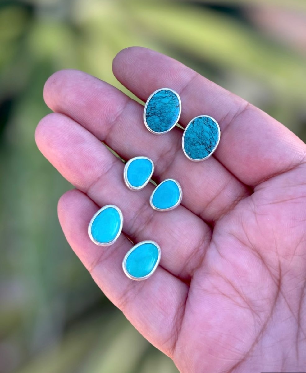 Hubei Turquoise Studs - Sky Island Jewelry