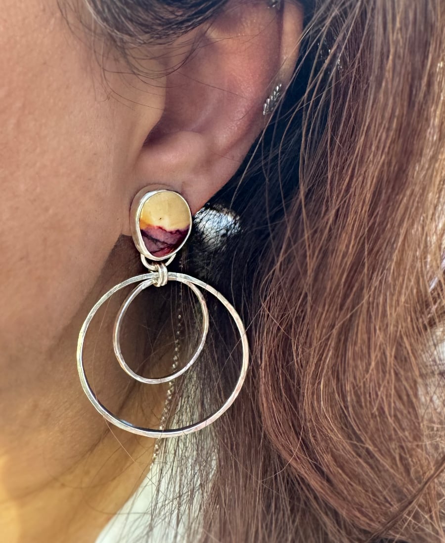 Jasper Double Hoop Earrings - Sky Island Jewelry