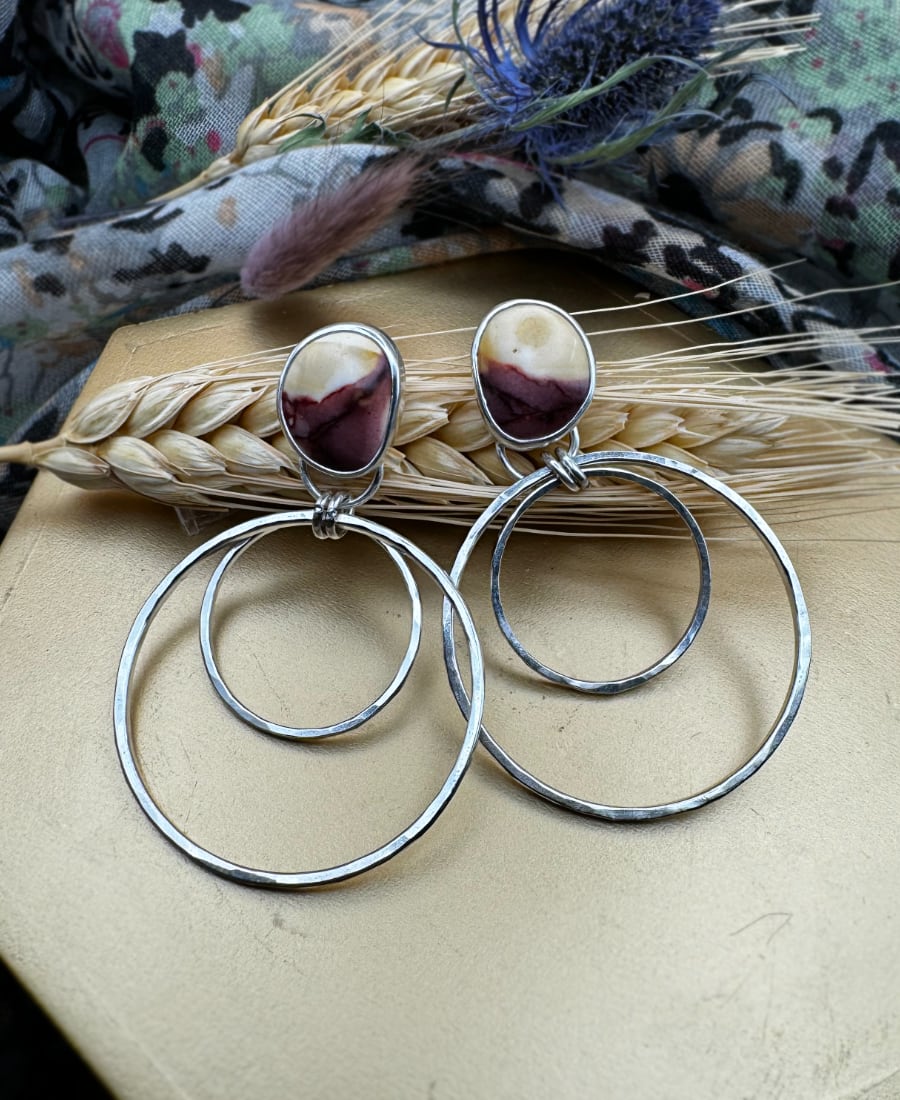 Jasper Double Hoop Earrings - Sky Island Jewelry