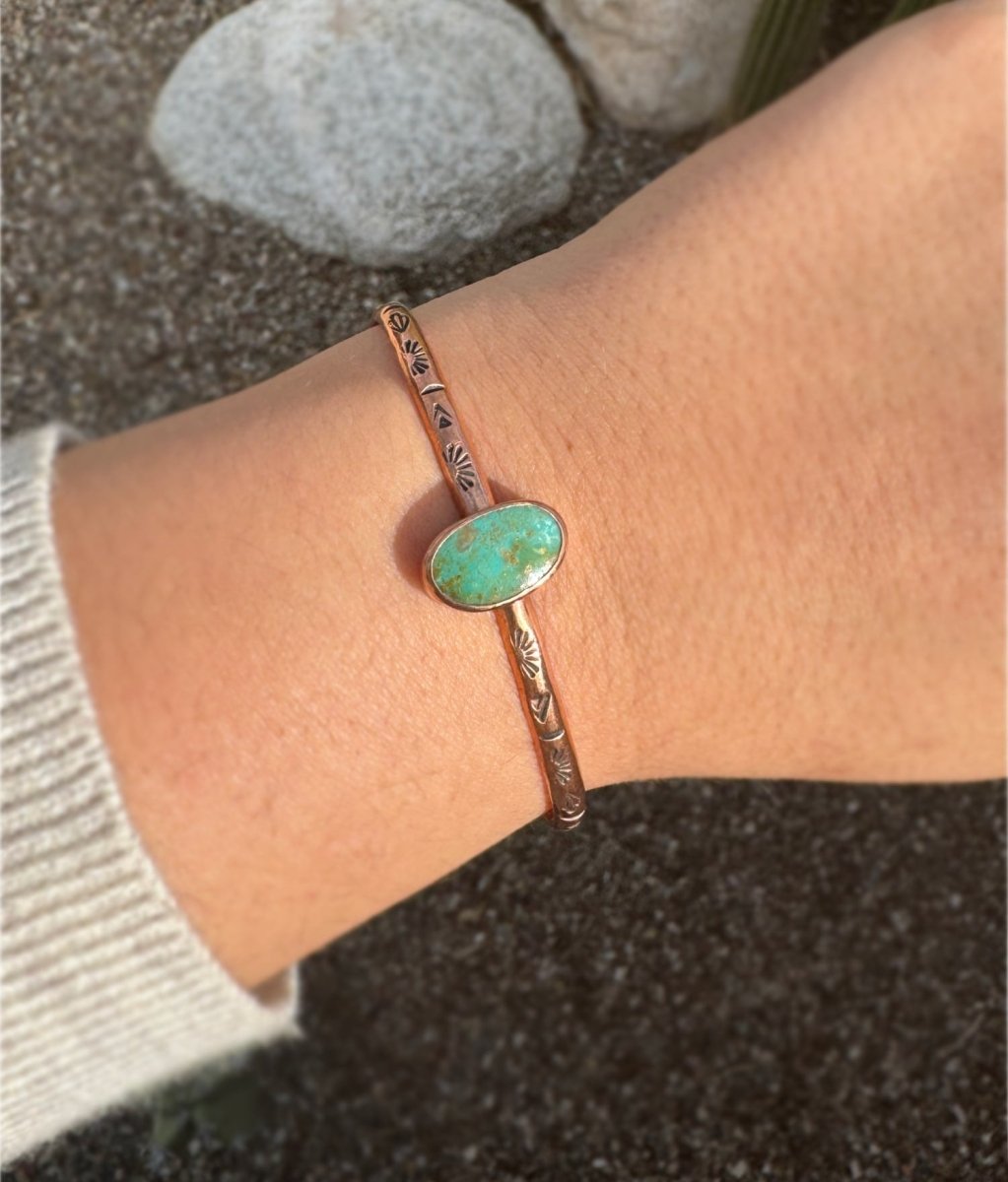 Kingman Turquoise Copper Cuff - Sky Island Jewelry