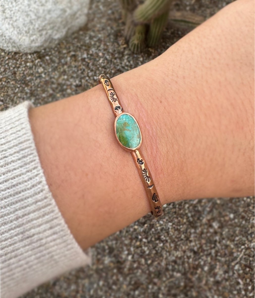Kingman Turquoise Copper Cuff - Sky Island Jewelry