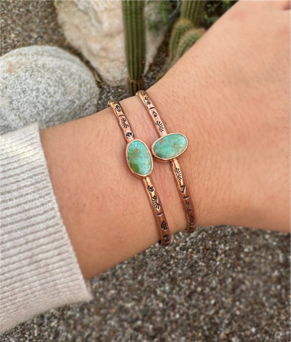 Kingman Turquoise Copper Cuff - Sky Island Jewelry