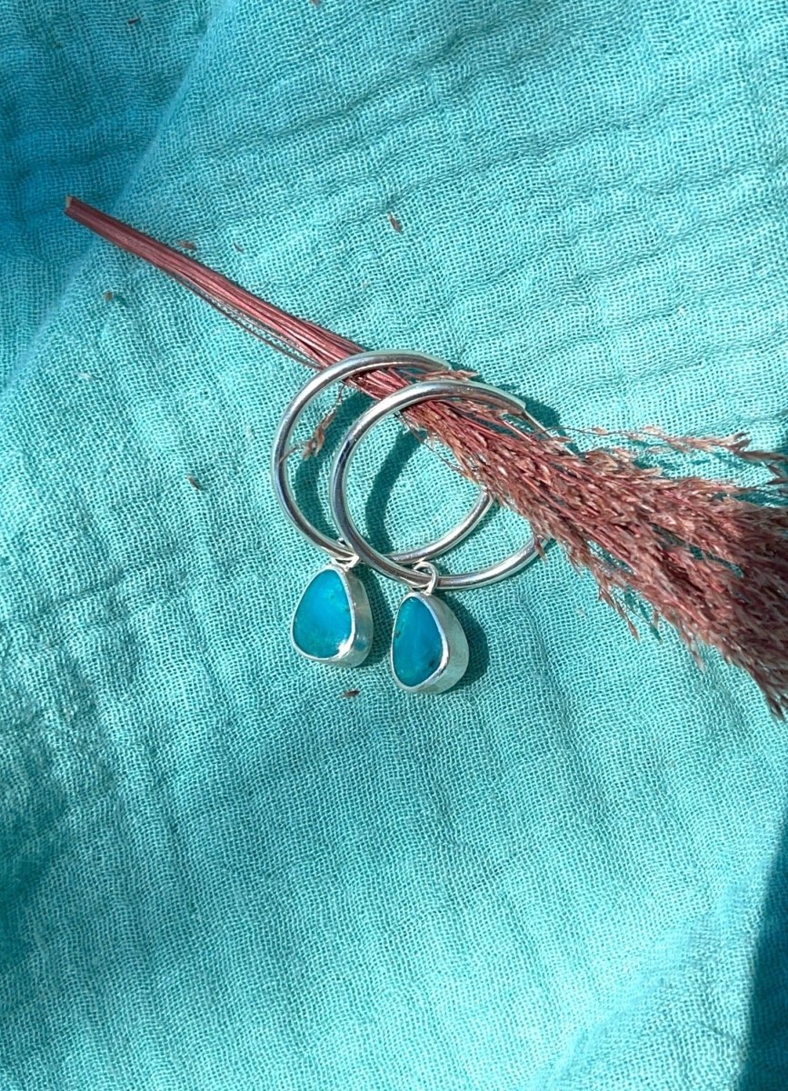 Kingman Turquoise Hoops - Sky Island Jewelry
