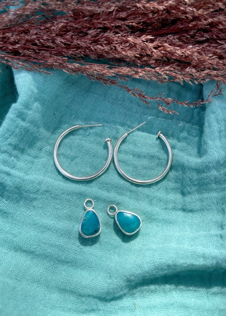 Kingman Turquoise Hoops - Sky Island Jewelry
