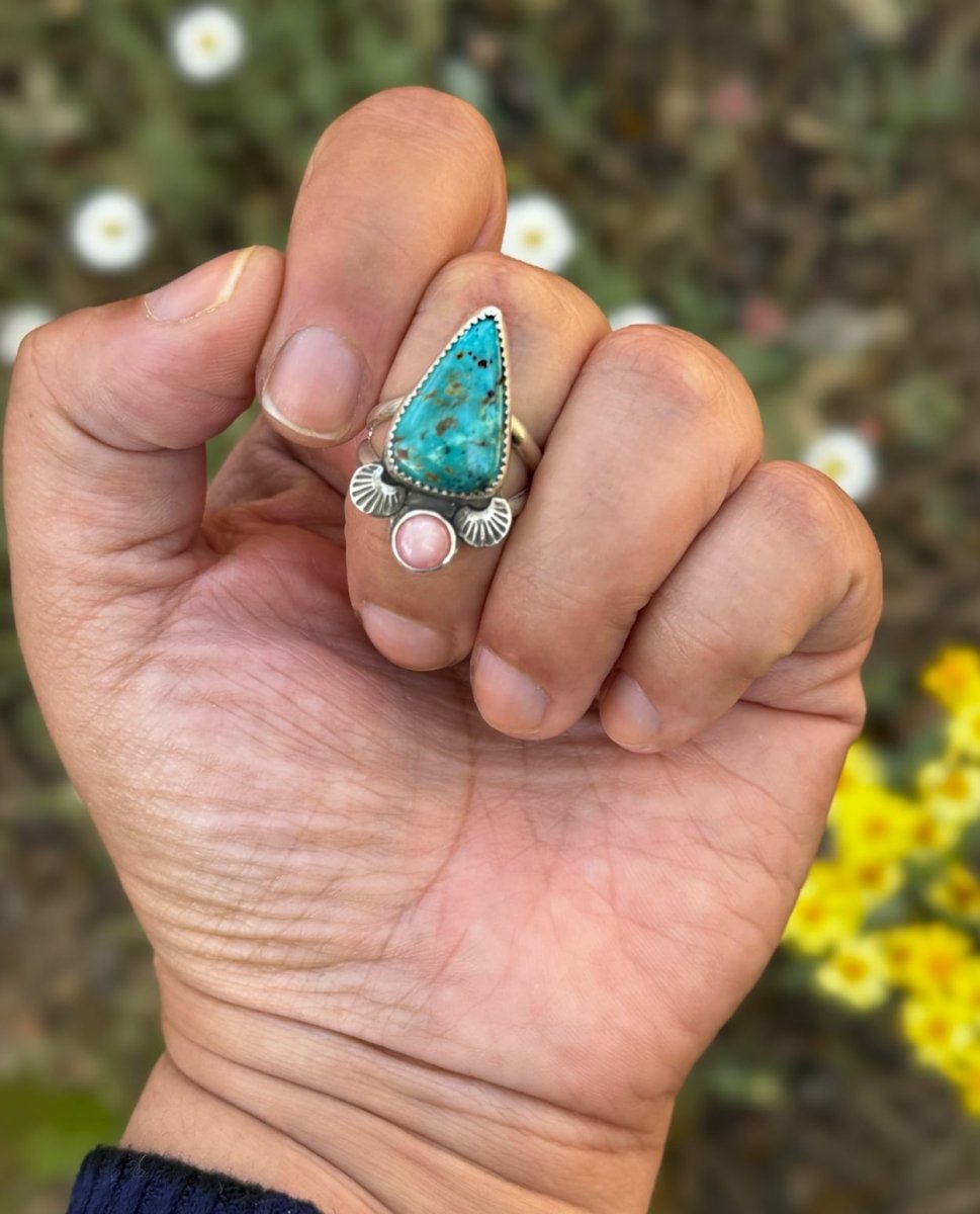 McGuinness Turquoise Pink Opal Ring - Sky Island Jewelry