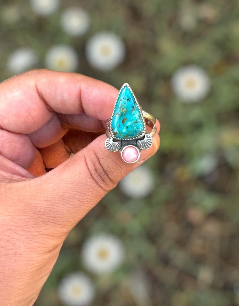 McGuinness Turquoise Pink Opal Ring - Sky Island Jewelry