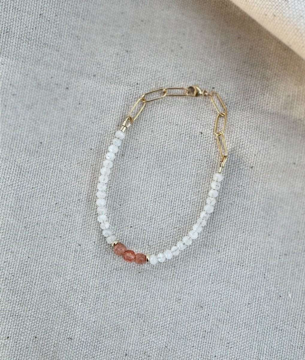 Moonstone & Sunstone Beaded Bracelet - Sky Island Jewelry