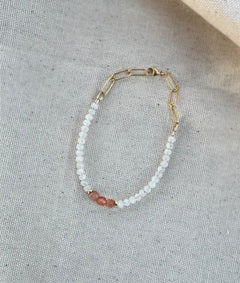 Moonstone & Sunstone Beaded Bracelet - Sky Island Jewelry