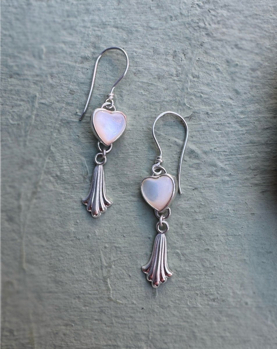 Mother Of Pearl Heart Earrings - Sky Island Jewelry