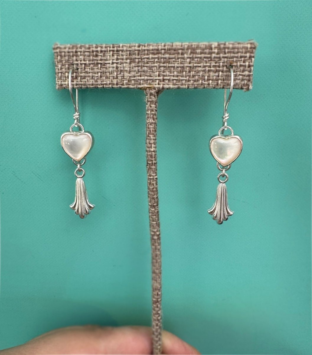 Mother Of Pearl Heart Earrings - Sky Island Jewelry