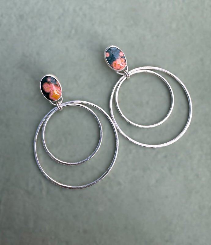 Ocean Jasper Double Hoops - Sky Island Jewelry