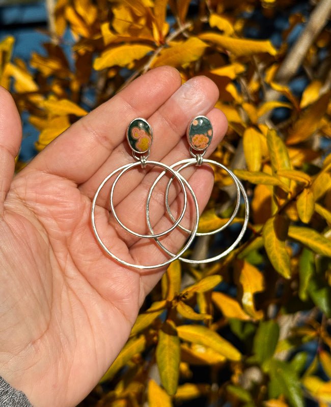 Ocean Jasper Double Hoops - Sky Island Jewelry