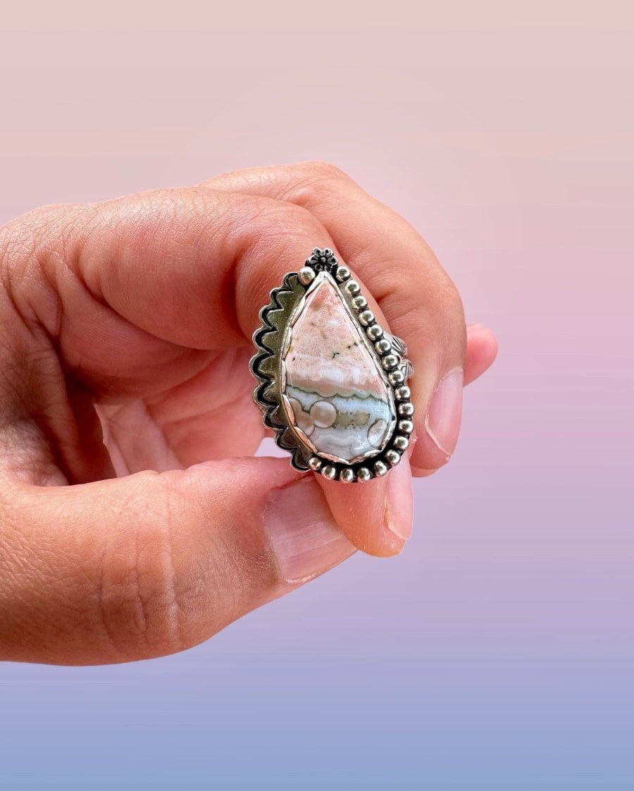Ocean Jasper Swirl Ring - Sky Island Jewelry