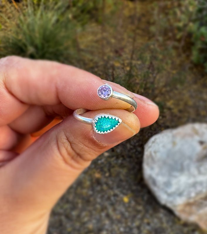 Opal and Cubic Zirconia Wrap Ring - Sky Island Jewelry