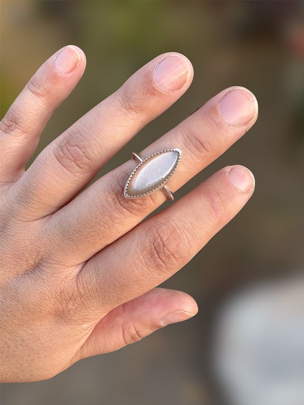 Peach Moonstone Ring - Sky Island Jewelry