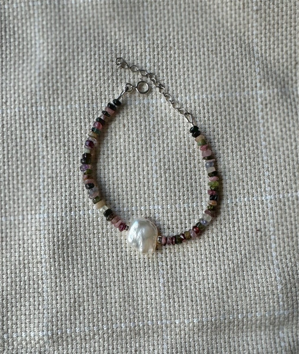 Pearl & Tourmaline Beaded Bracelet - Sky Island Jewelry