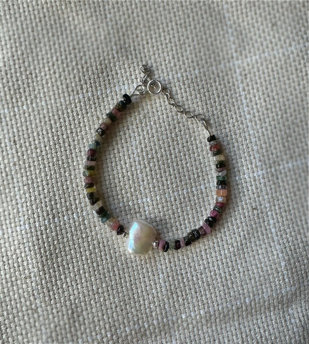 Pearl & Tourmaline Beaded Bracelet - Sky Island Jewelry