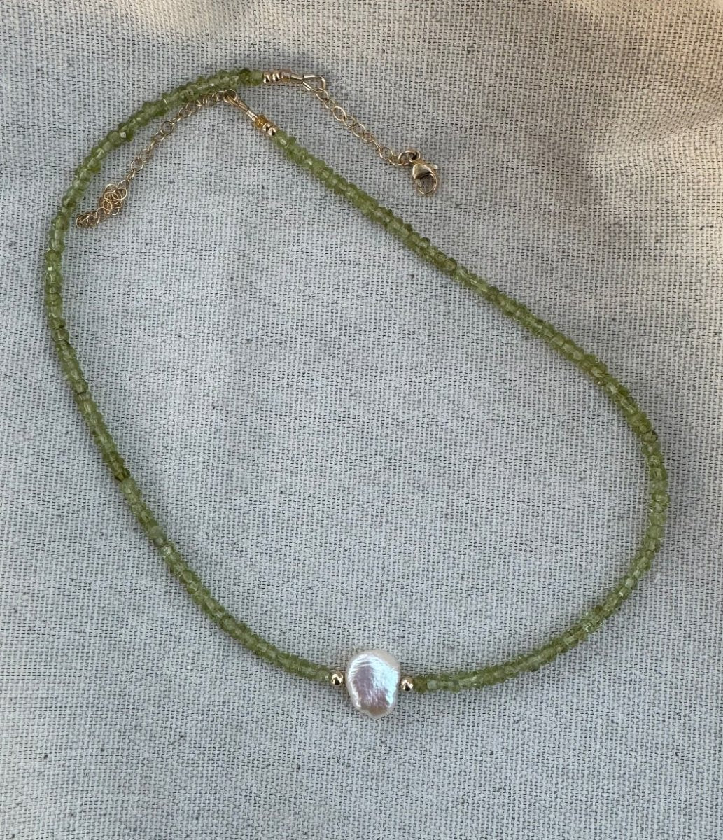 Peridot Pearl 14K Gold Fill Necklace - Sky Island Jewelry
