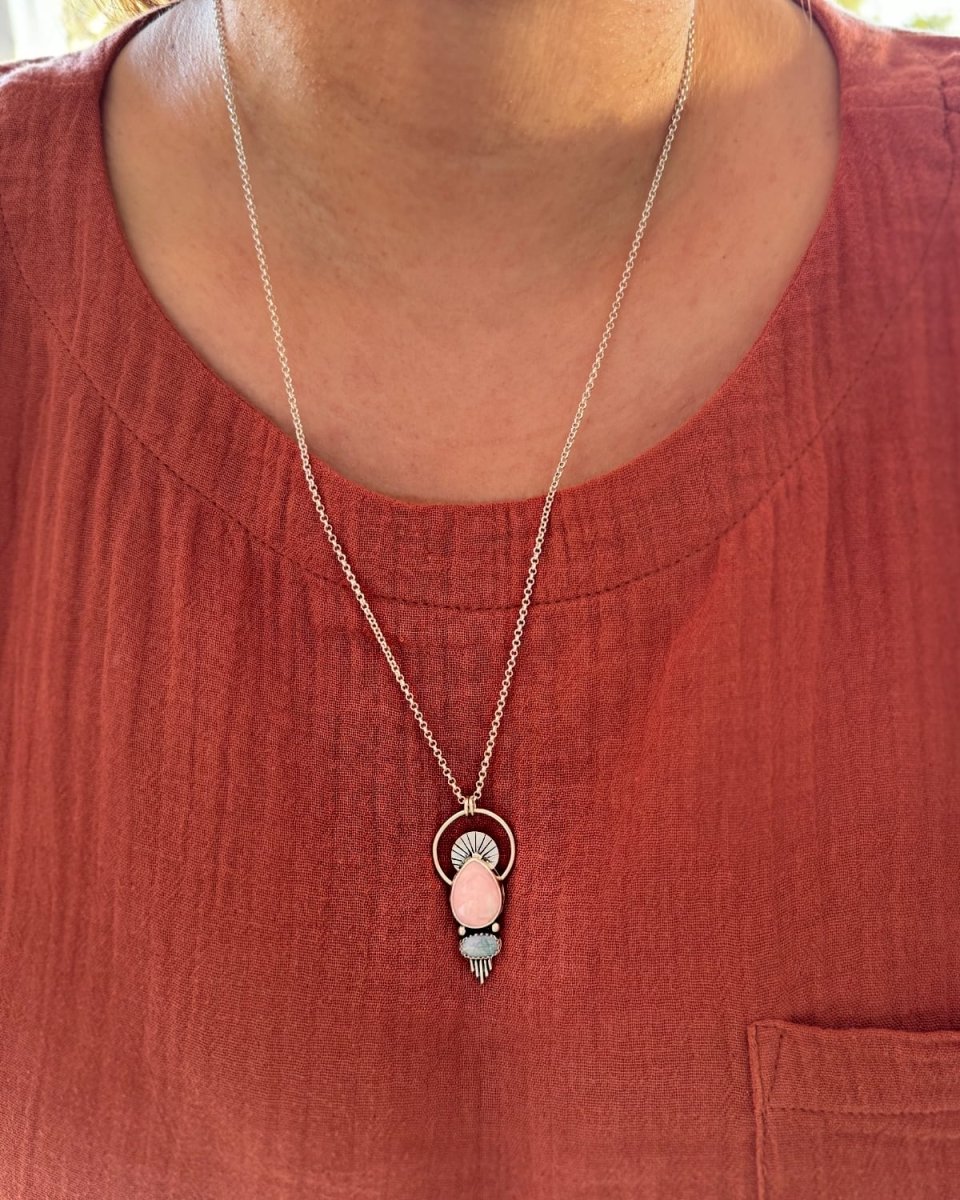 Pink Opal & Australian Opal Necklace - Sky Island Jewelry