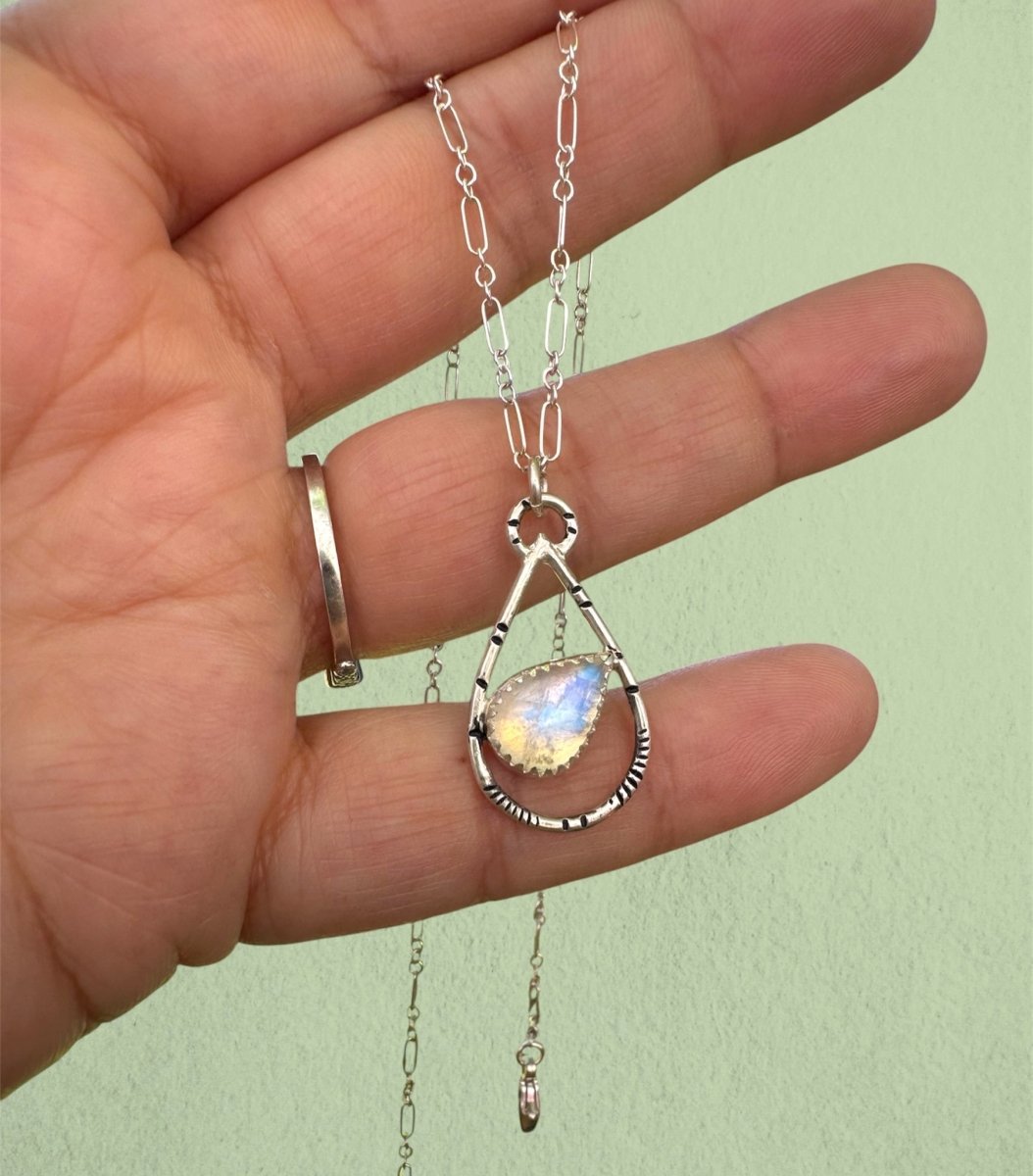 Rainbow Moonstone Necklace - Sky Island Jewelry