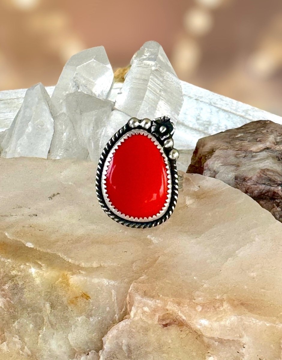 Red Rosarita Flower Power Ring - Sky Island Jewelry