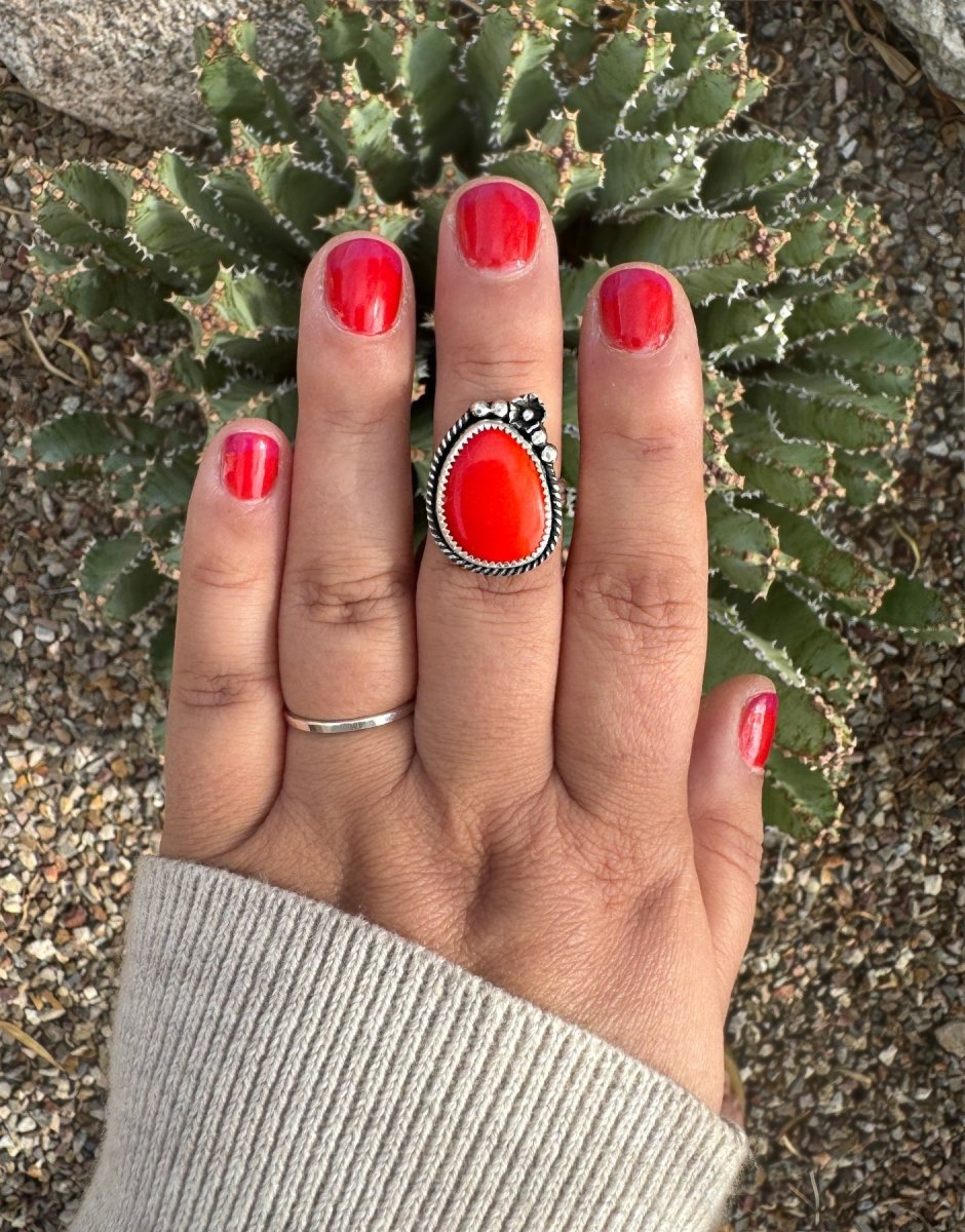 Red Rosarita Flower Power Ring - Sky Island Jewelry