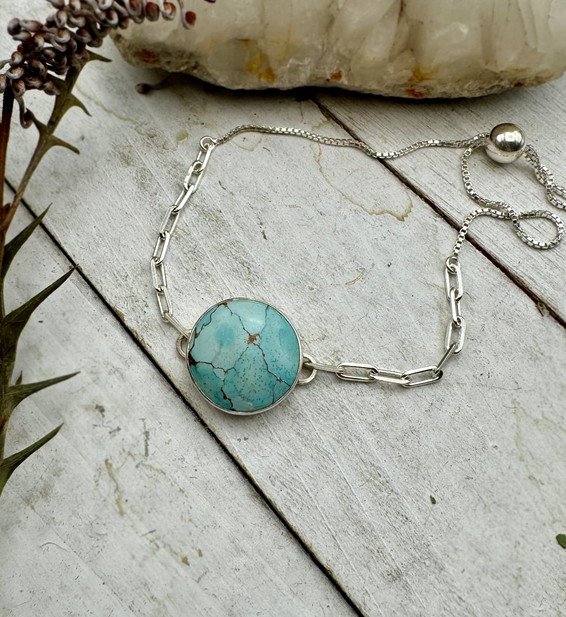 Round Turquoise Tassel Bracelet - Sky Island Jewelry