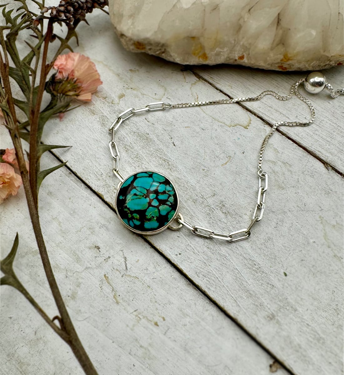 Round Turquoise Tassel Bracelet - Sky Island Jewelry