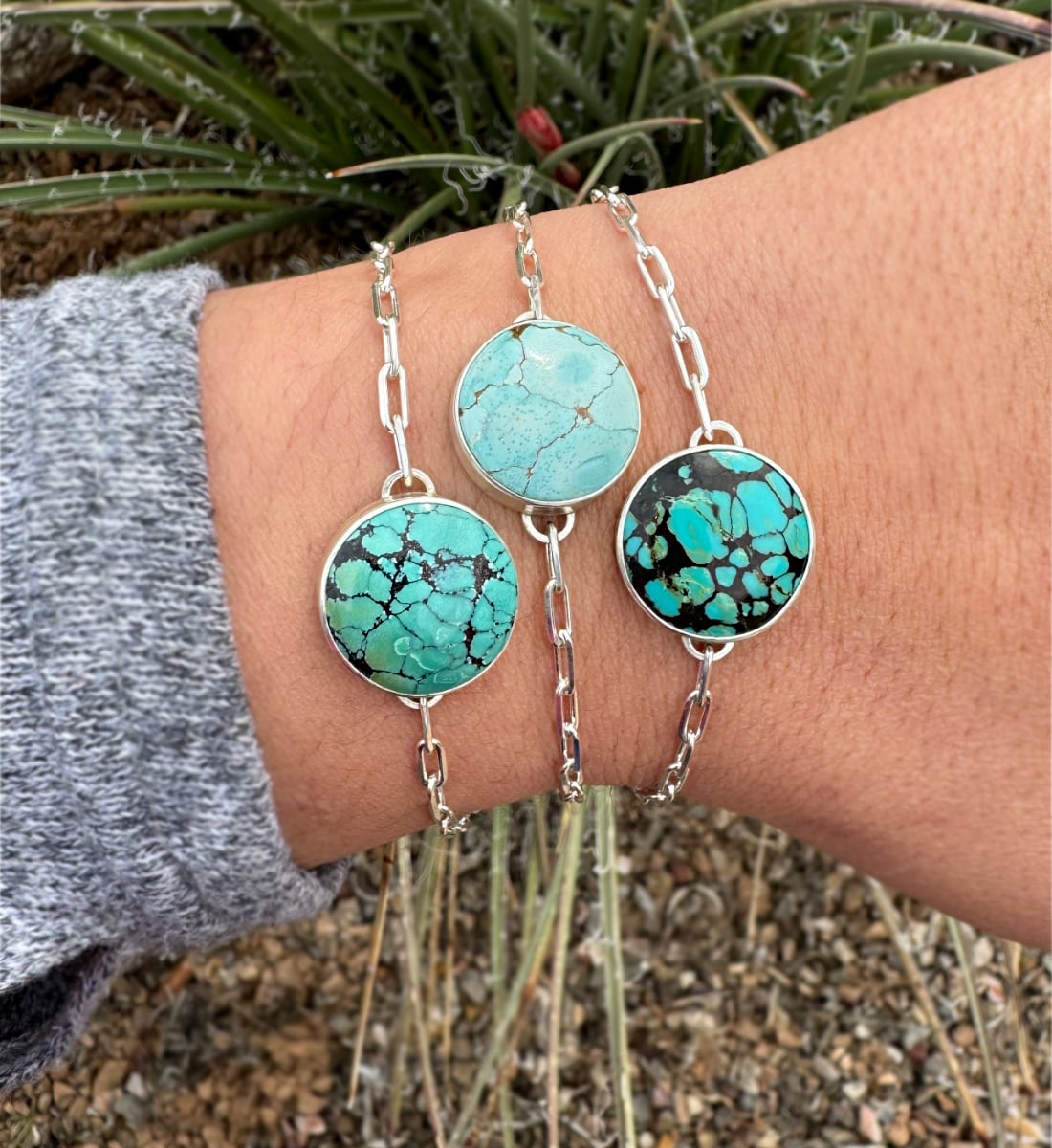 Round Turquoise Tassel Bracelet - Sky Island Jewelry