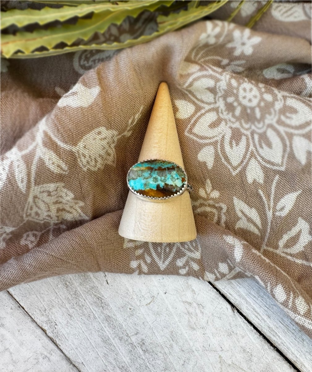 Royston Turquoise Horizontal Ring - Sky Island Jewelry
