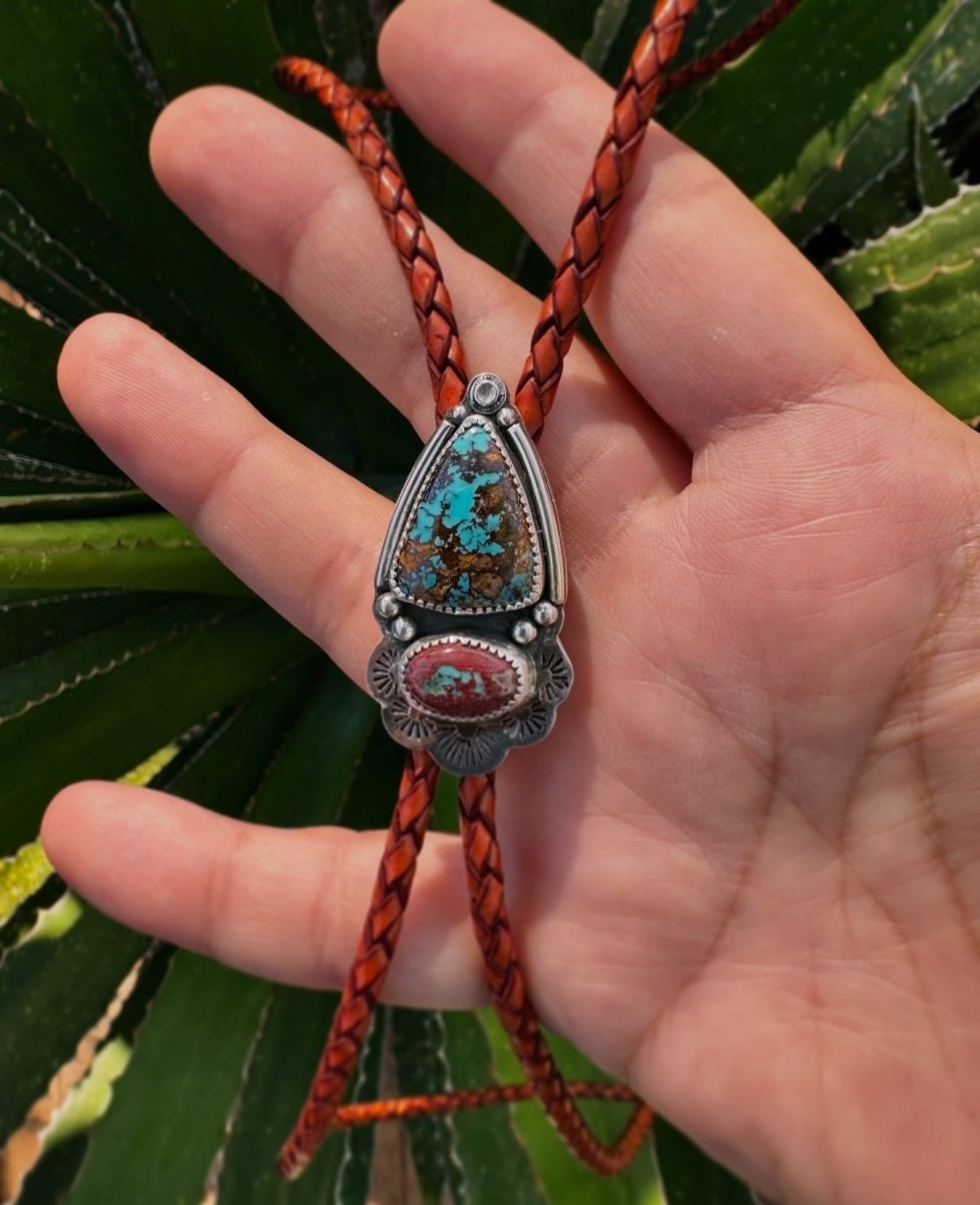 Royston Turquoise & Opal Bolo Tie - Sky Island Jewelry