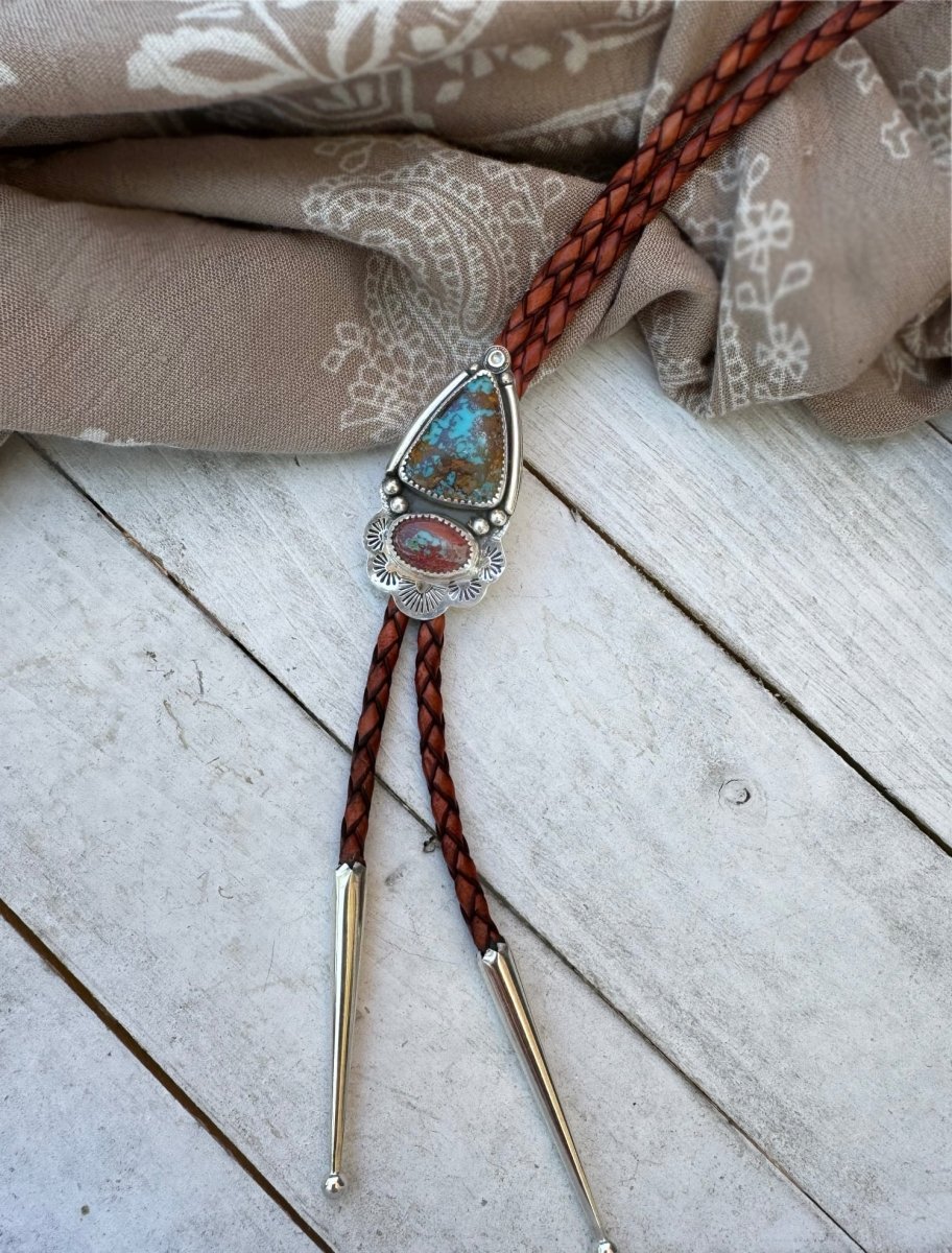 Royston Turquoise & Opal Bolo Tie - Sky Island Jewelry