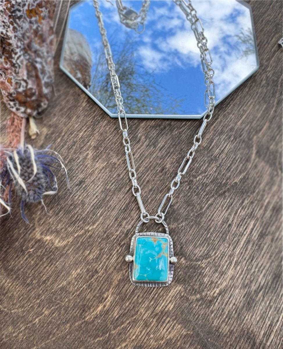 Royston Turquoise Square Necklace - Sky Island Jewelry