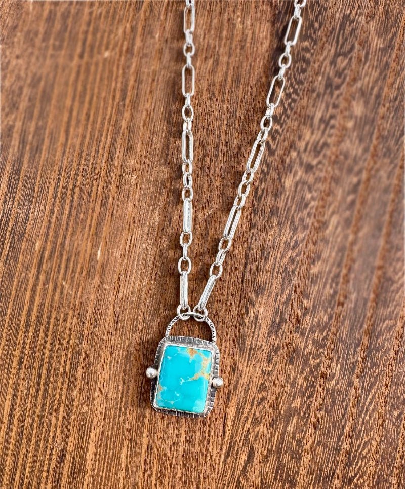 Royston Turquoise Square Necklace - Sky Island Jewelry