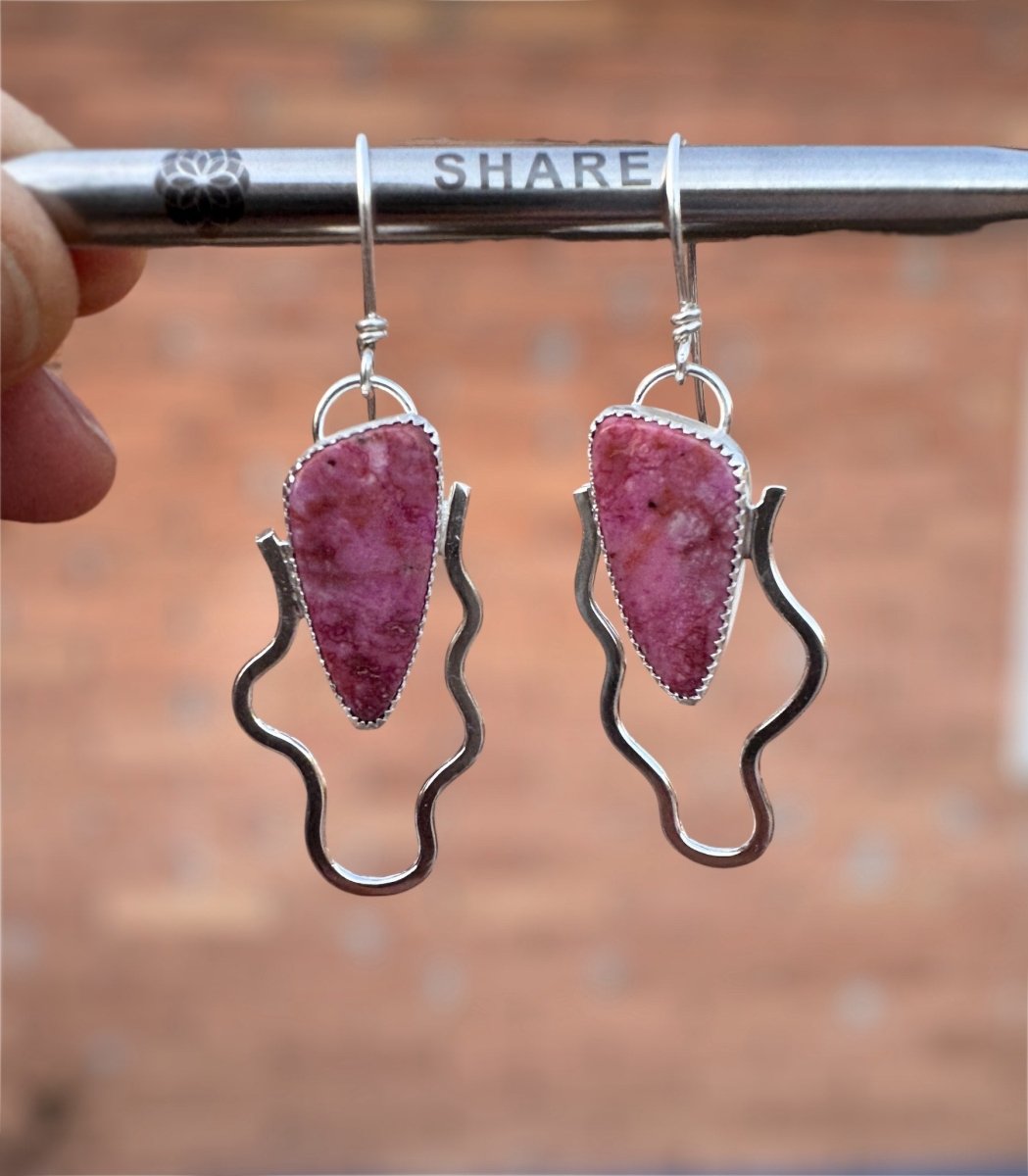 Ruby Zoisite Dangle Earrings - Sky Island Jewelry