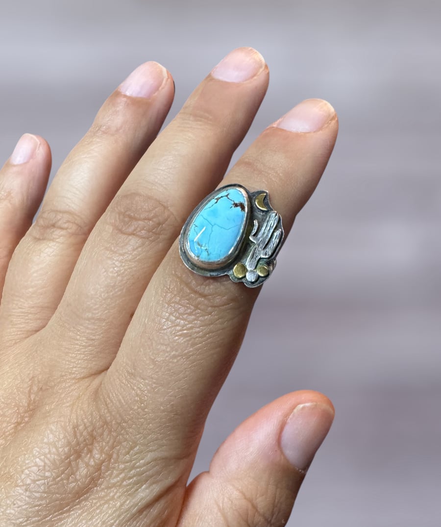 Saguaro Turquoise Ring - Sky Island Jewelry