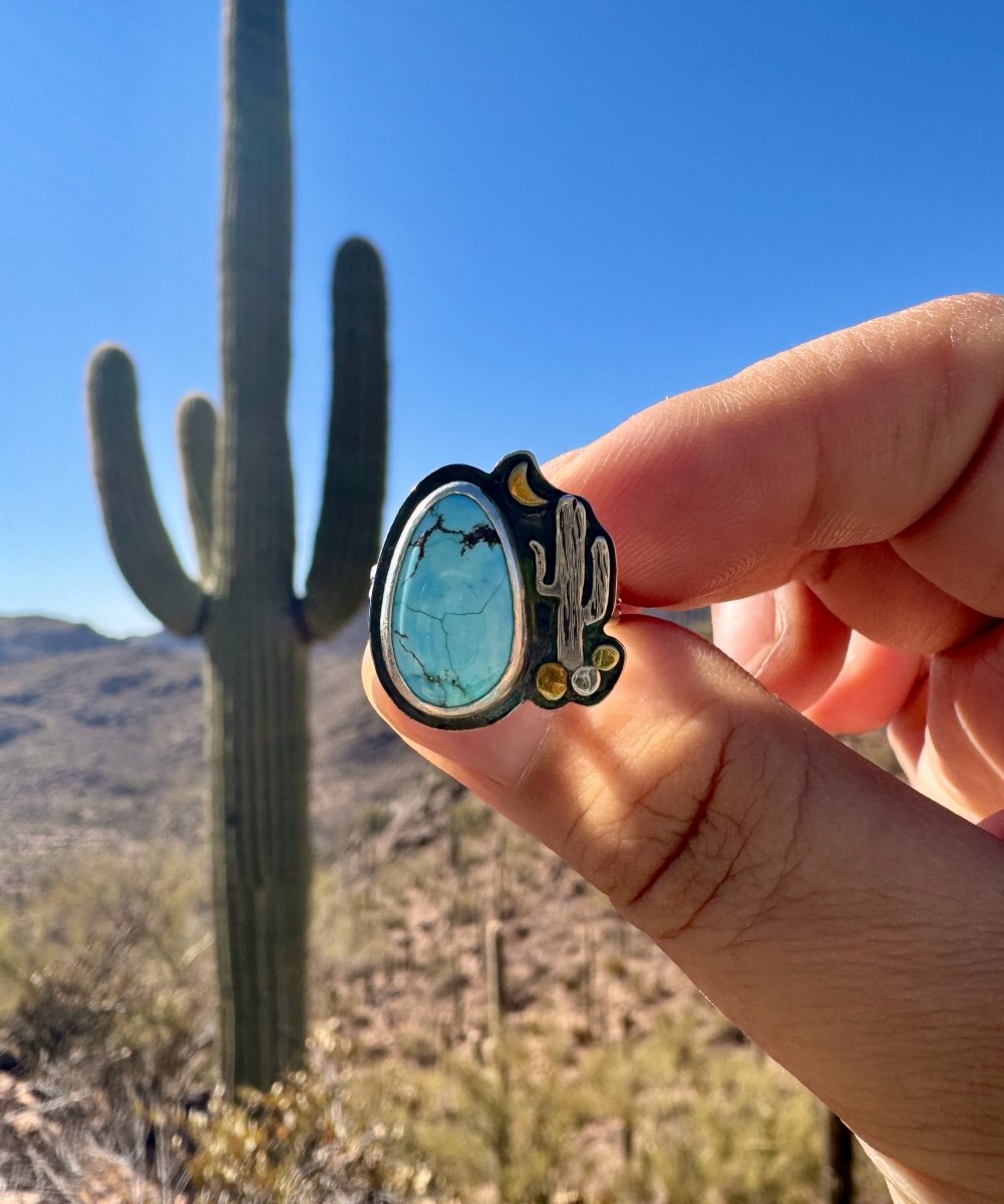 Saguaro Turquoise Ring - Sky Island Jewelry