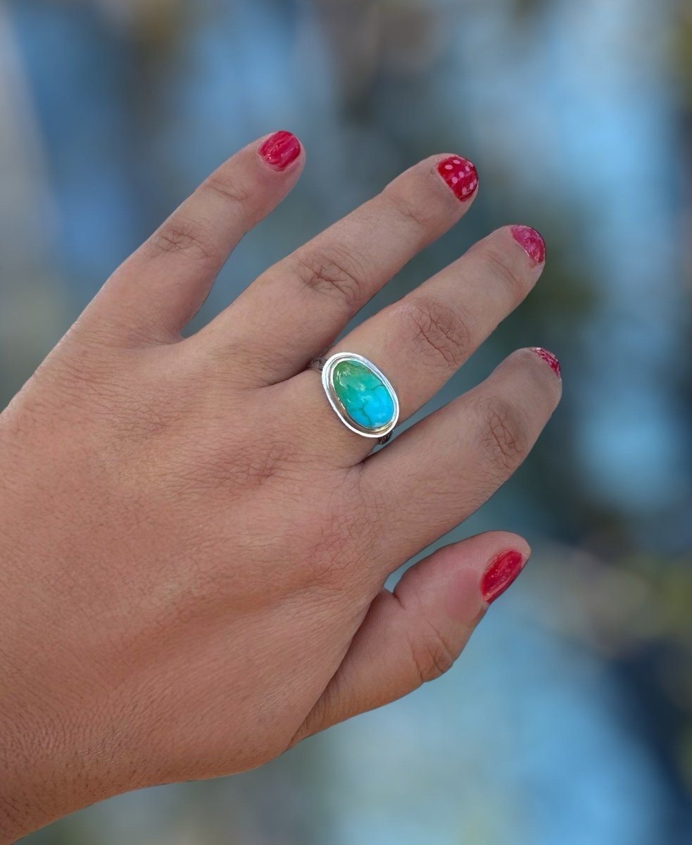 Sonoran Turquoise Horizontal Ring - Sky Island Jewelry