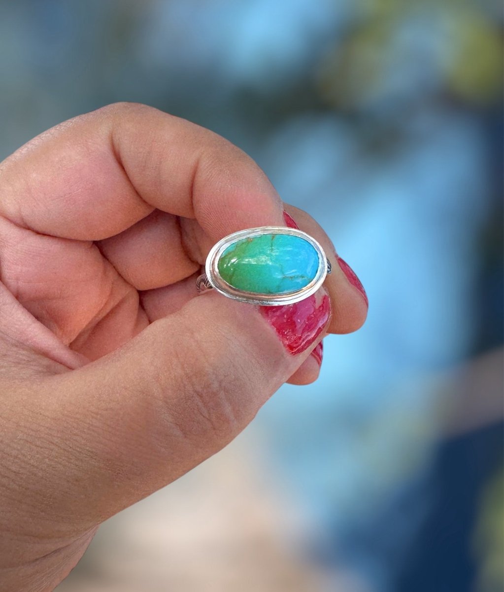 Sonoran Turquoise Horizontal Ring - Sky Island Jewelry