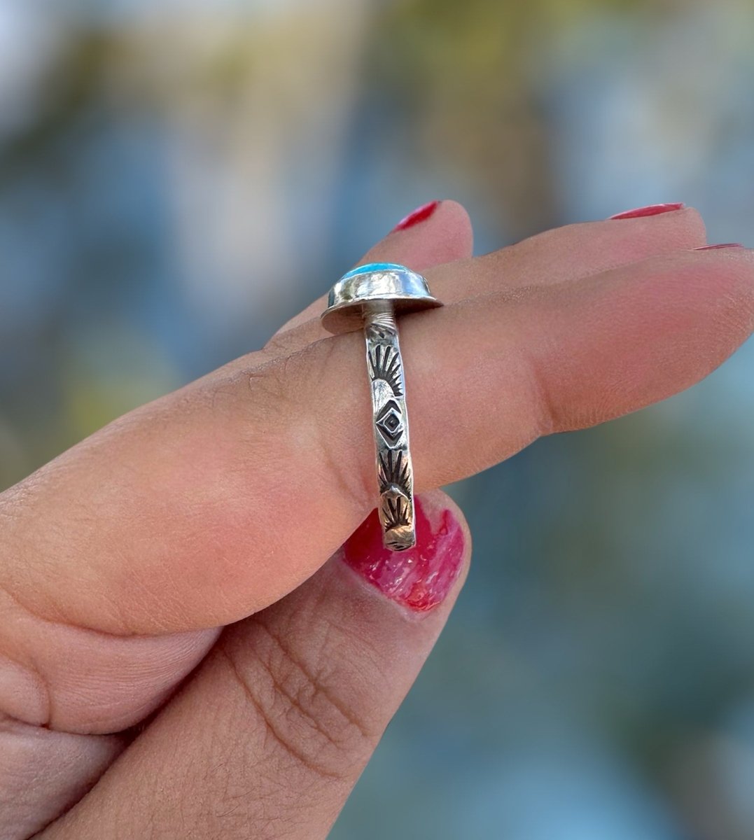 Sonoran Turquoise Horizontal Ring - Sky Island Jewelry